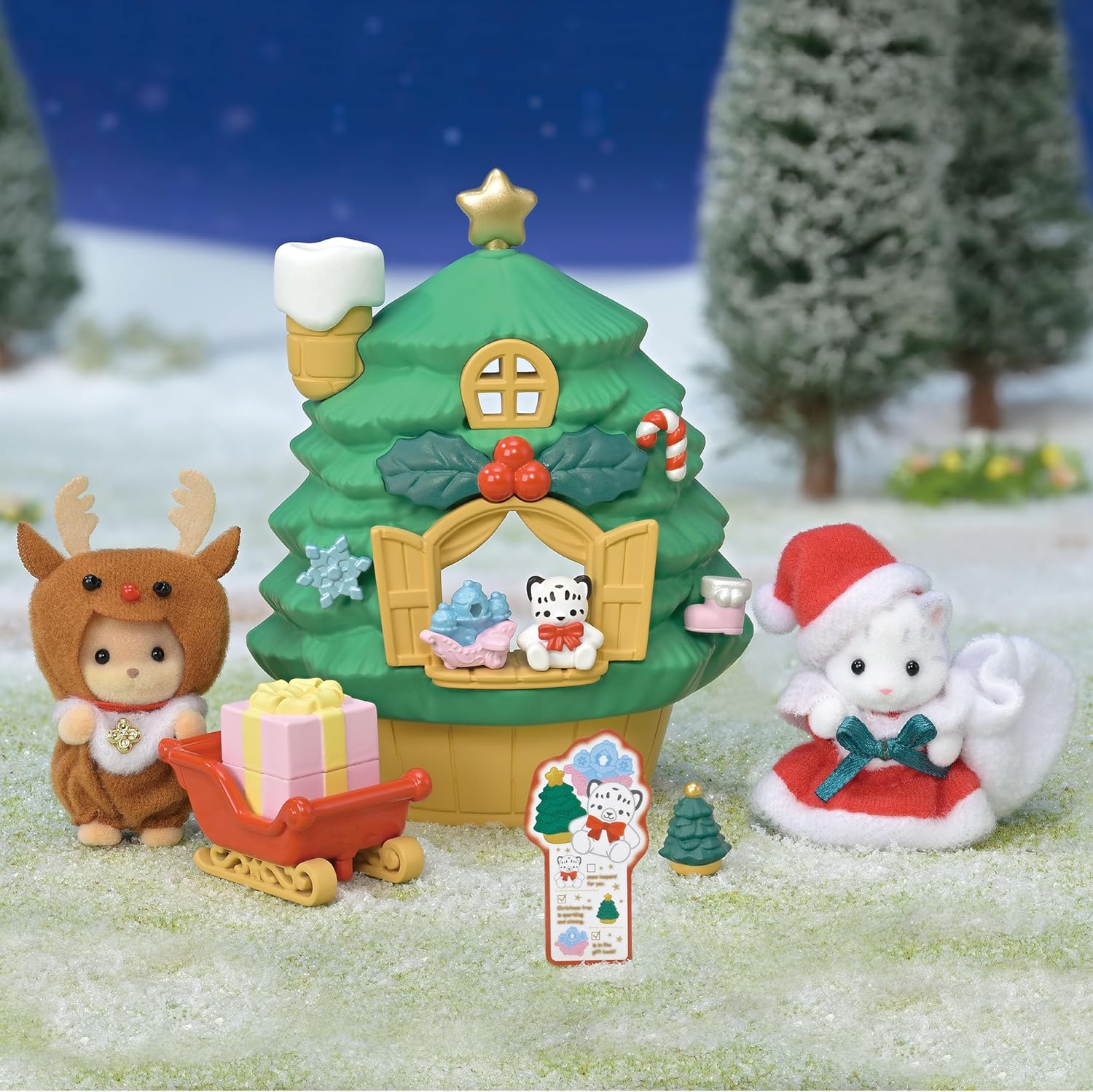 Sylvanian Families Baby Santas Christmas Tree House Set