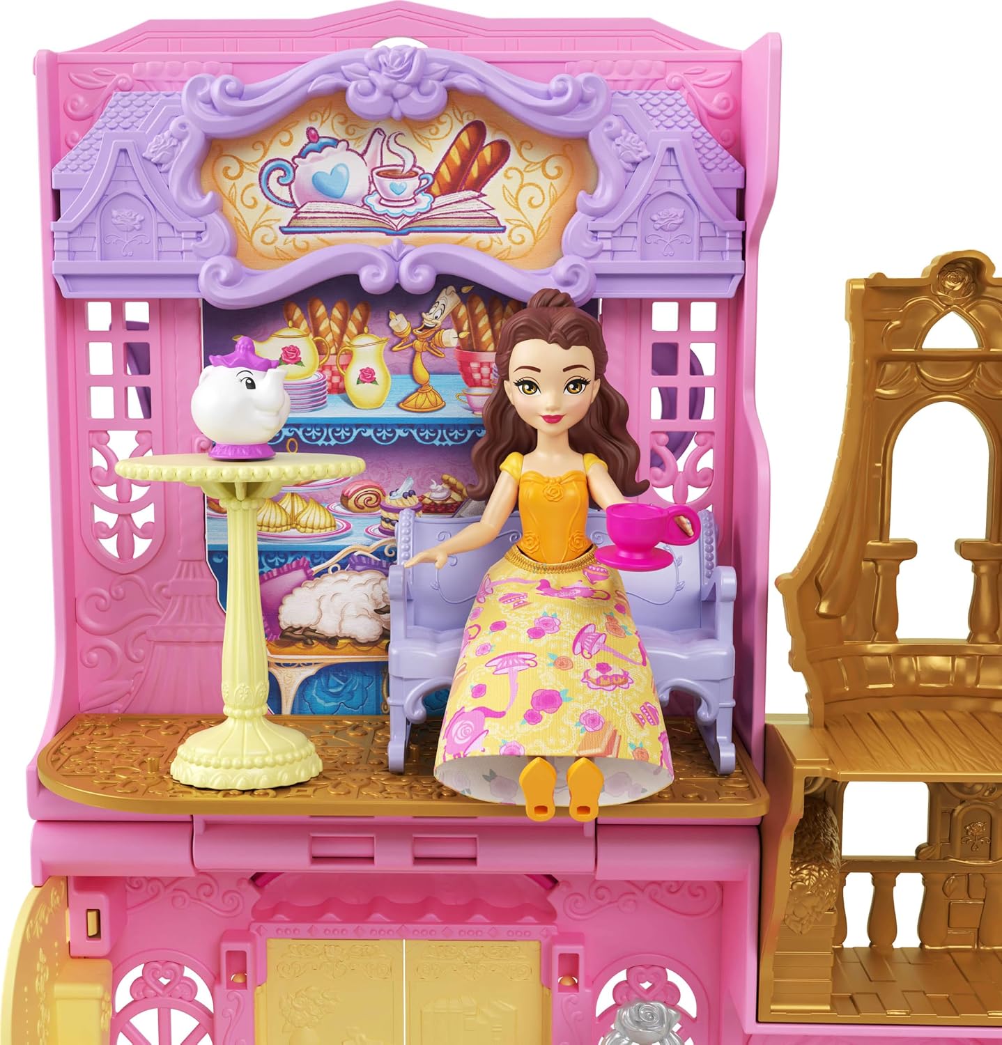 Disney Princess Belle Small Doll & Tea Shop Playset