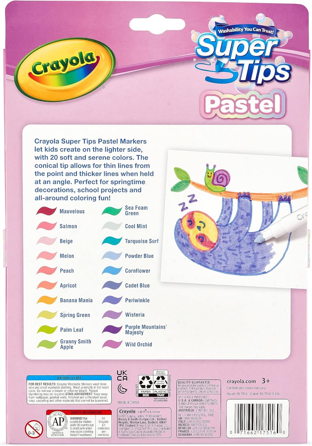 Crayola 20 Pastel Super tip Markers