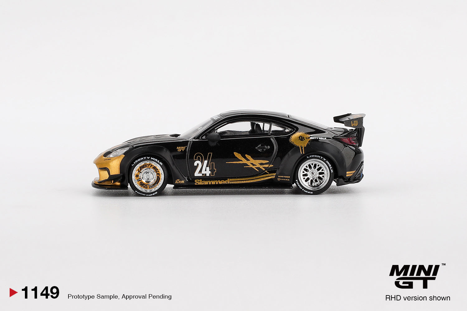 Mini GT Toyota GR86 LB★Nation Black / Gold 1:64 Scale