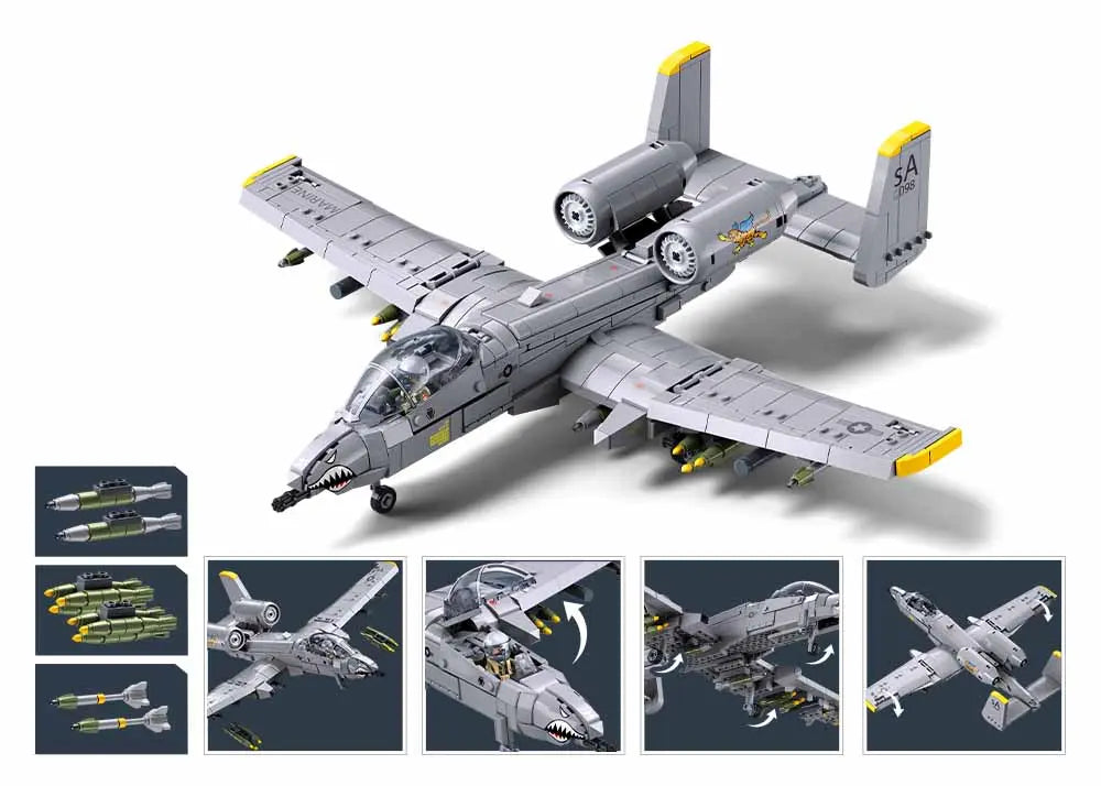 Sluban A10CS WarthogAircraft 701 Piece Set