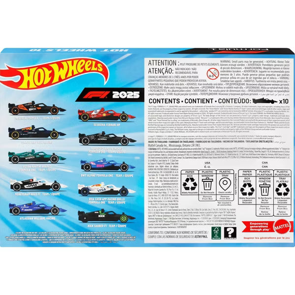 Hot Wheels Formula 1 1:64 Car 10 Pack