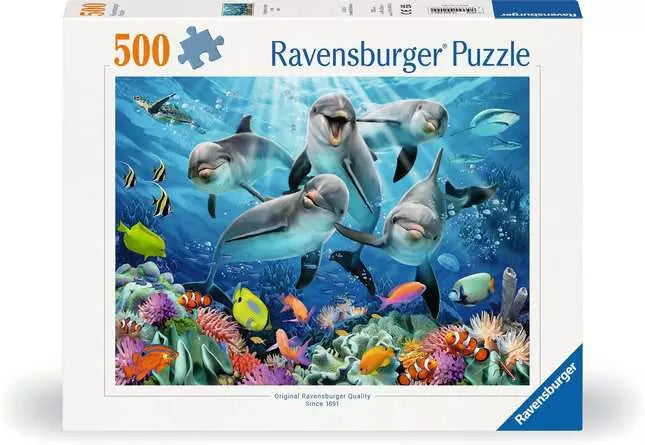 Dolphins in the Coral Reef 500 Piece Jigsaw Puzzle