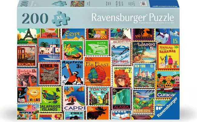 Travel Stamps 200 Piece Jigsaw Puzzle