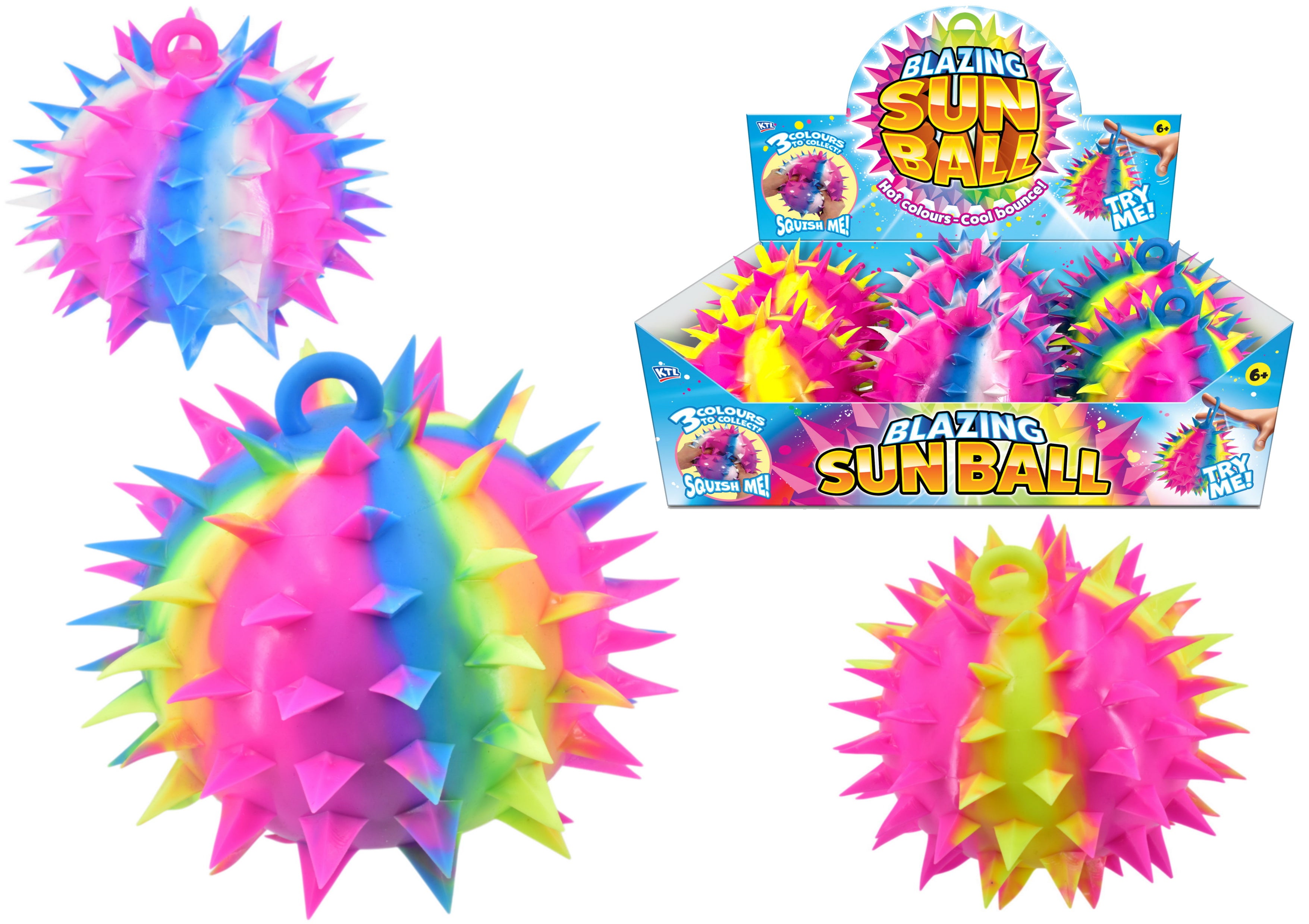 Jumbo Spikey Rainbow Ball 17cm