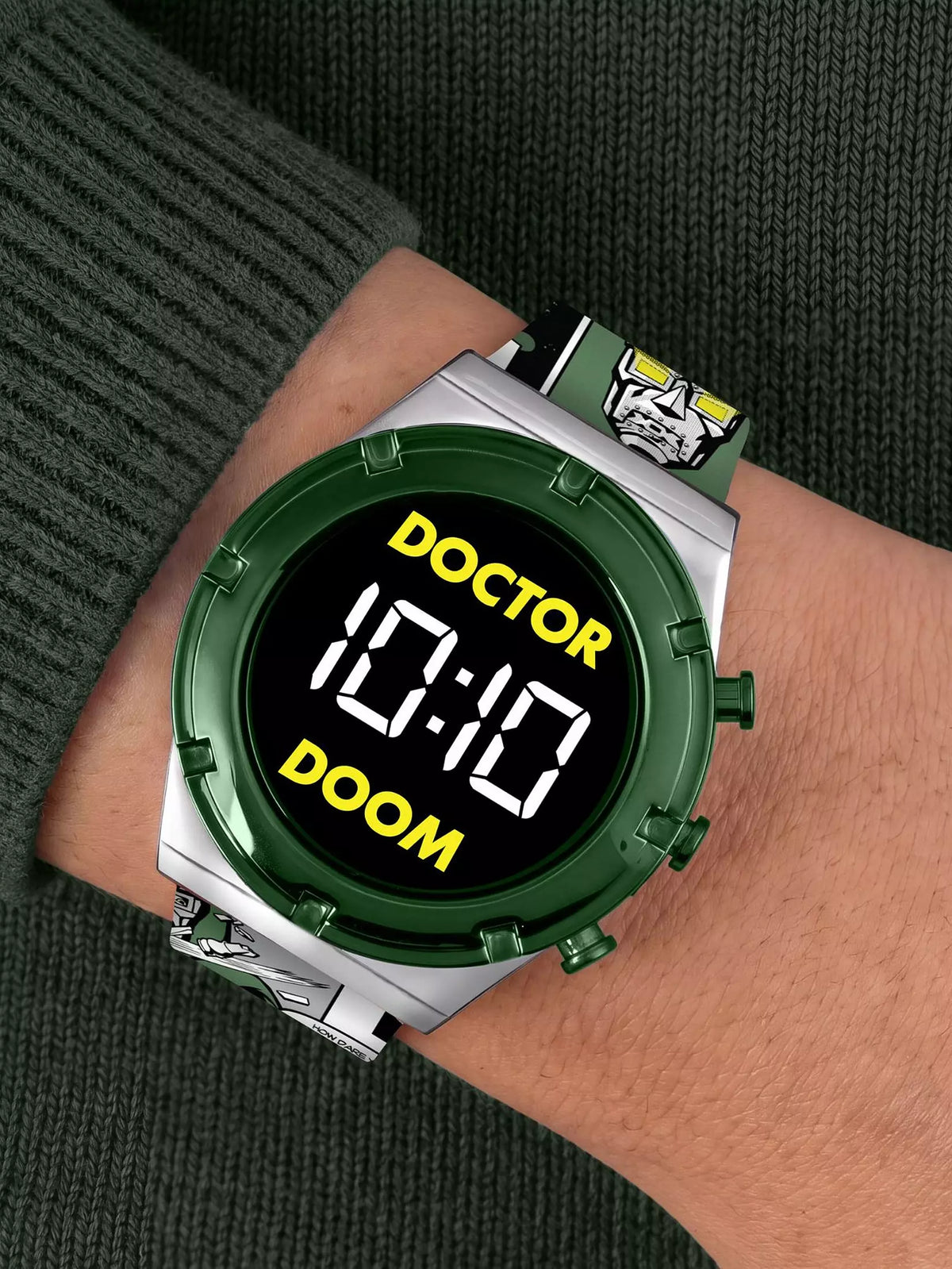 Doctor Doom Digital Watch with Printed Strap