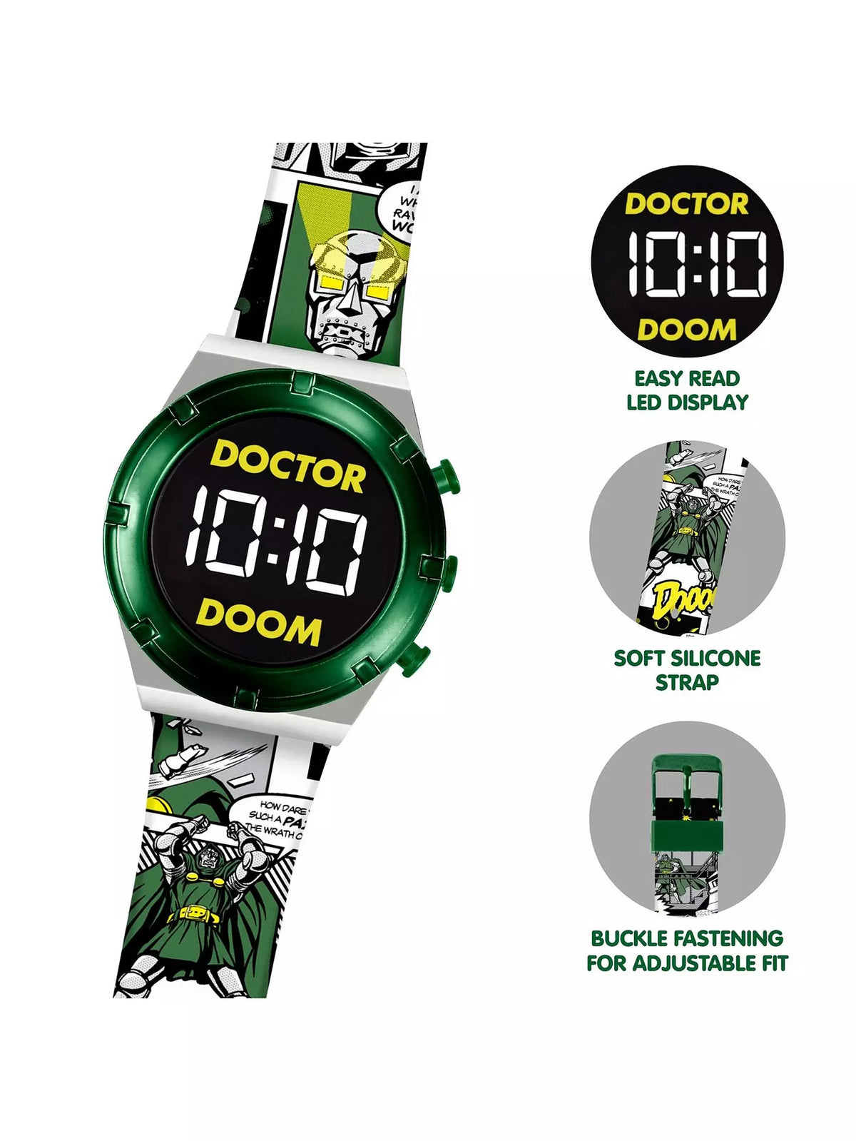 Doctor Doom Digital Watch with Printed Strap