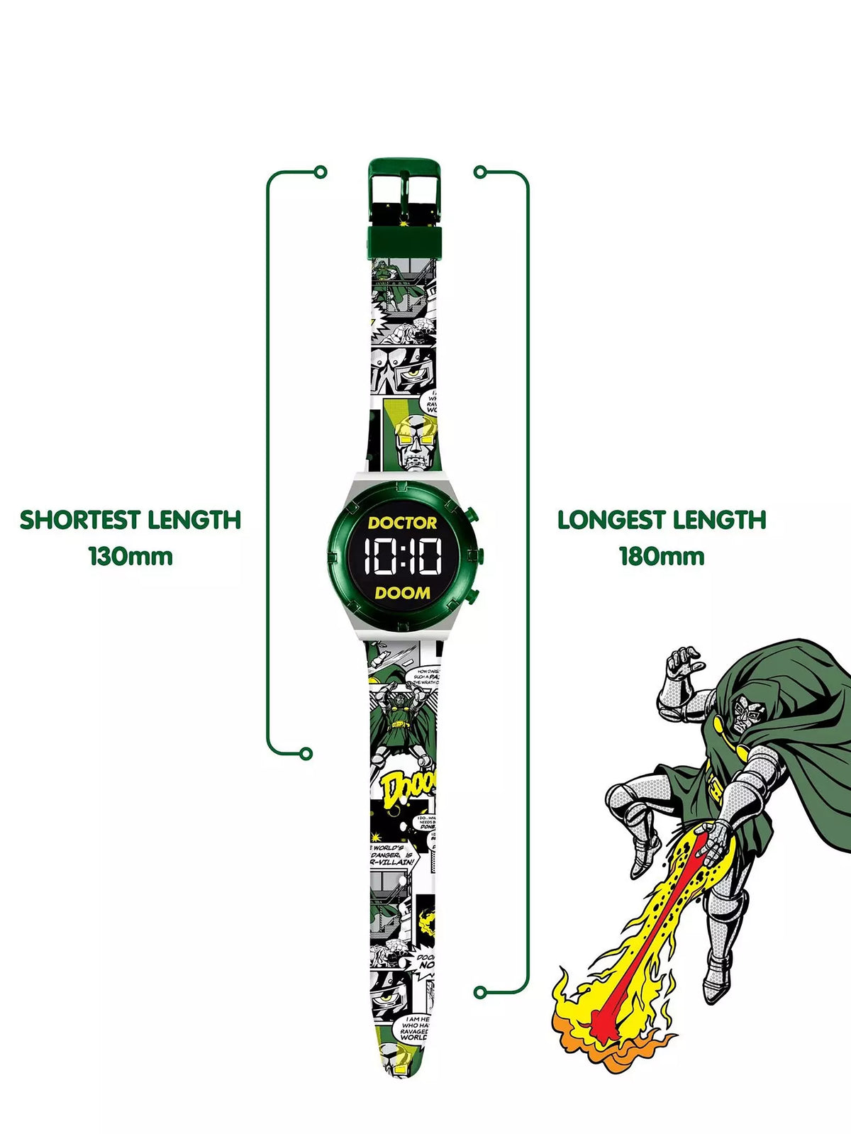 Doctor Doom Digital Watch with Printed Strap