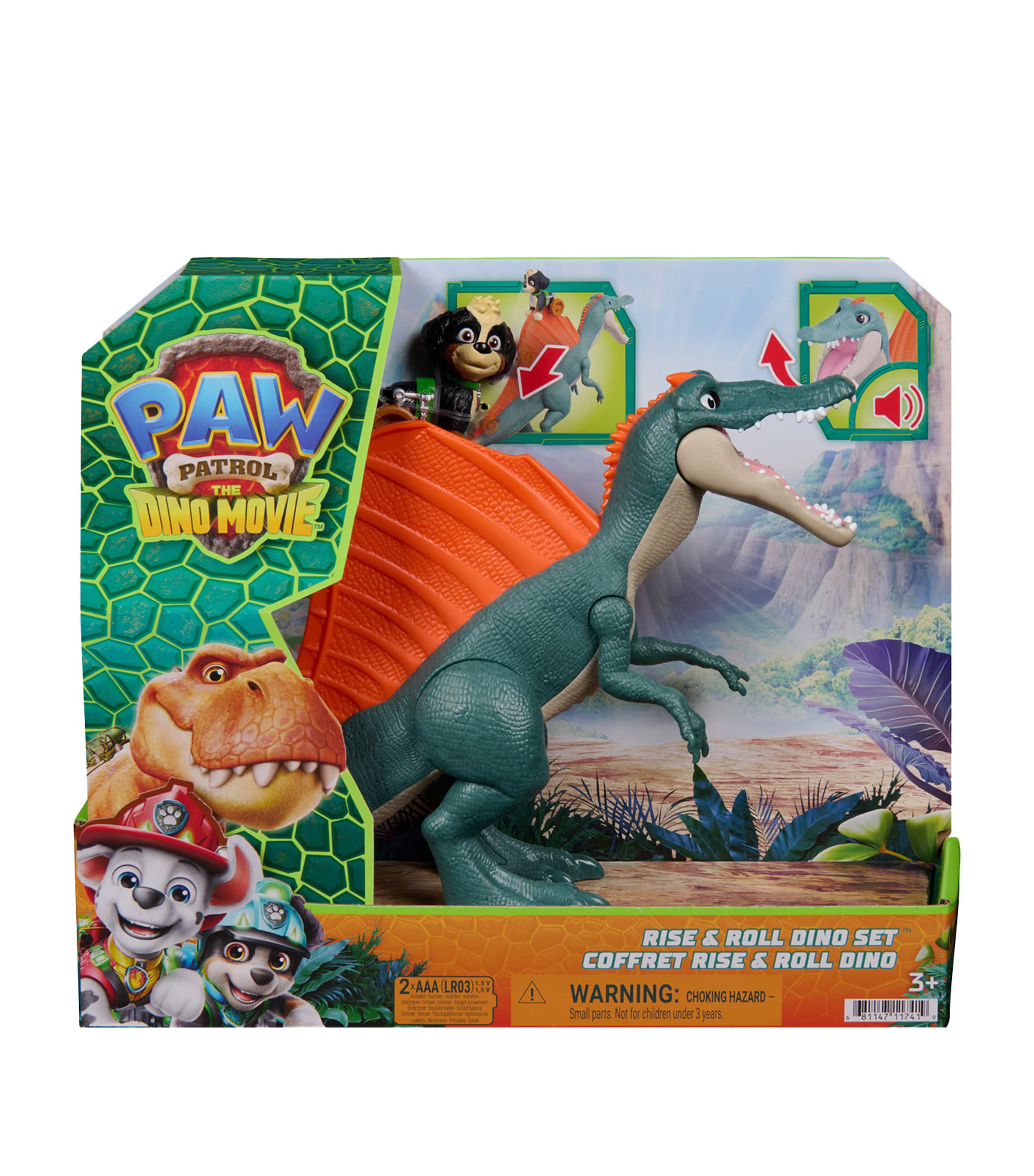 Paw Patrol Dino Movie - Rex Rise and Roll Dino Set