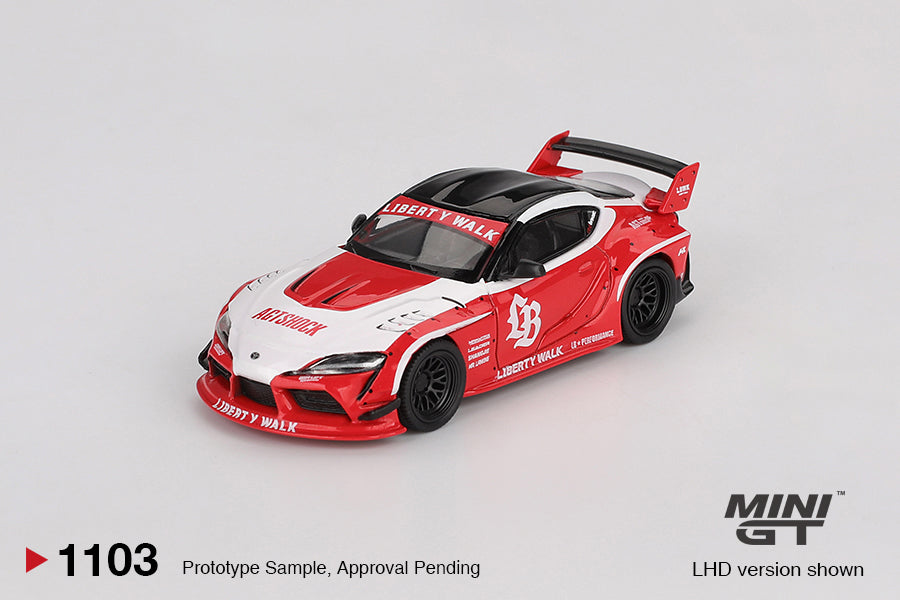 Mini GT LB Works Toyota GR Supra Red/White (LHD) 1:64 Scale