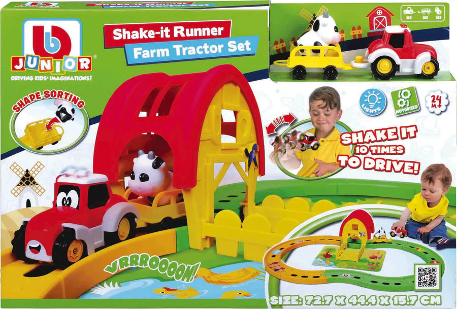 Bburago Jr Shake-It Runner Farm Tractor Set