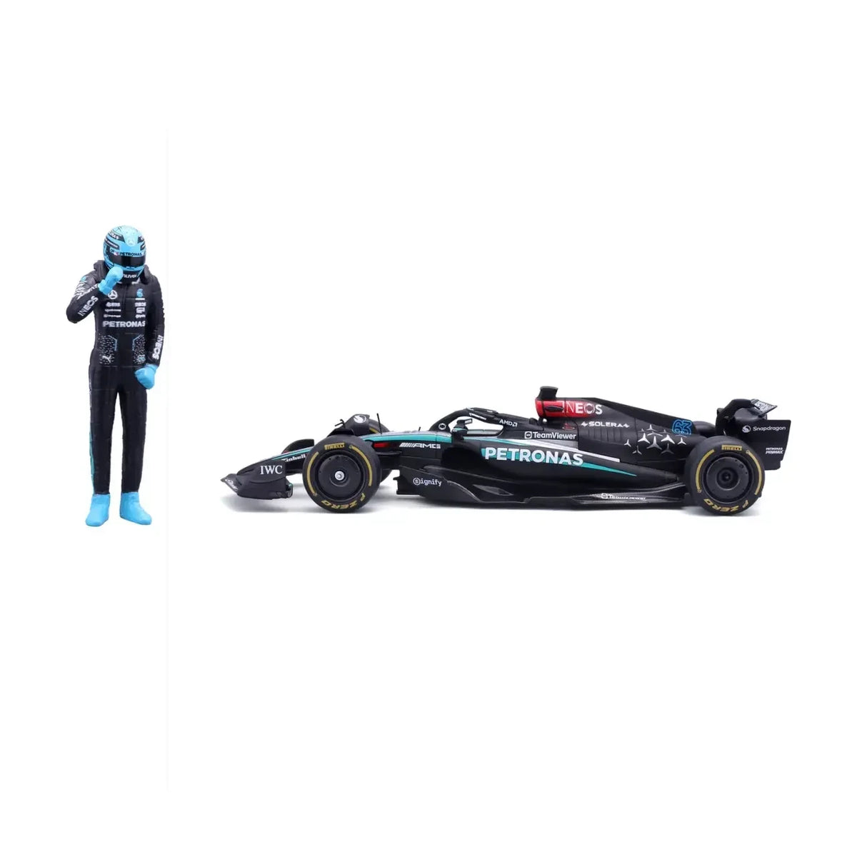 Bburago Mercedes AMG W15 with George Russell Figure 1:24 Scale Die Cast Model