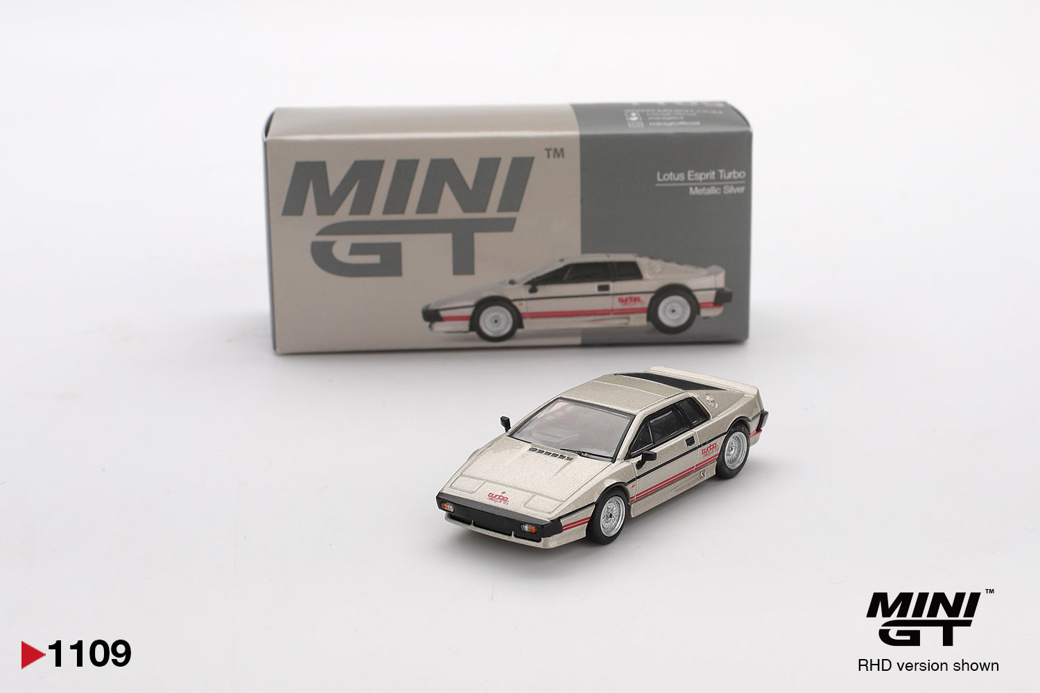 Mini GT Lotus Esprit Turbo Metallic Silver 1:64 Die Cast