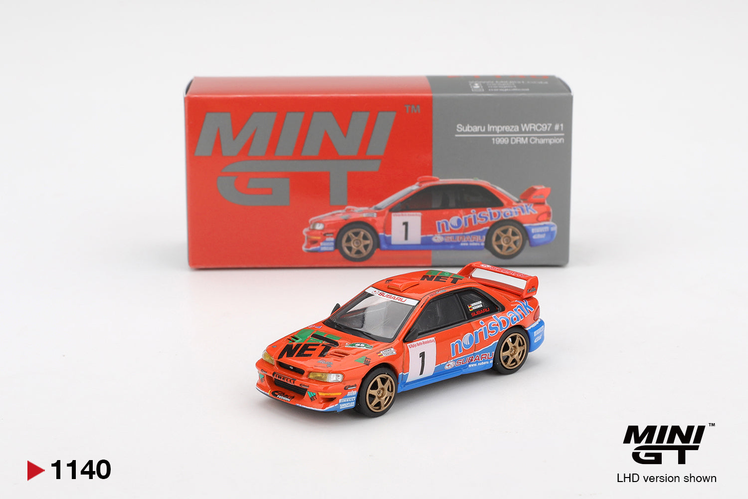 Mini GT Subaru Impreza WRC97 #1 1999 DRM Champion 1:64 Die Cast