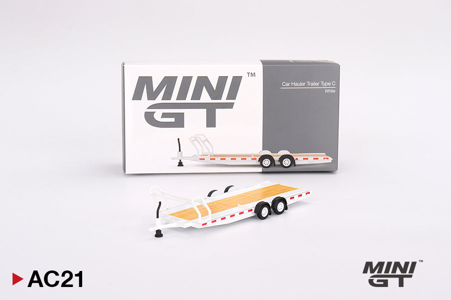 Mini GT Car Hauler Trailer White 1:64 Scale