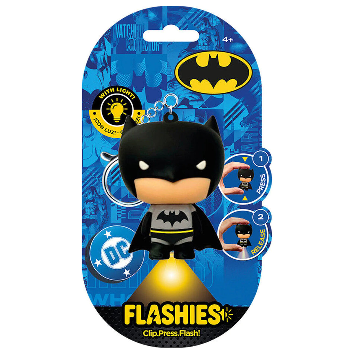 3D Batman Figure keychain with LED Flashlight