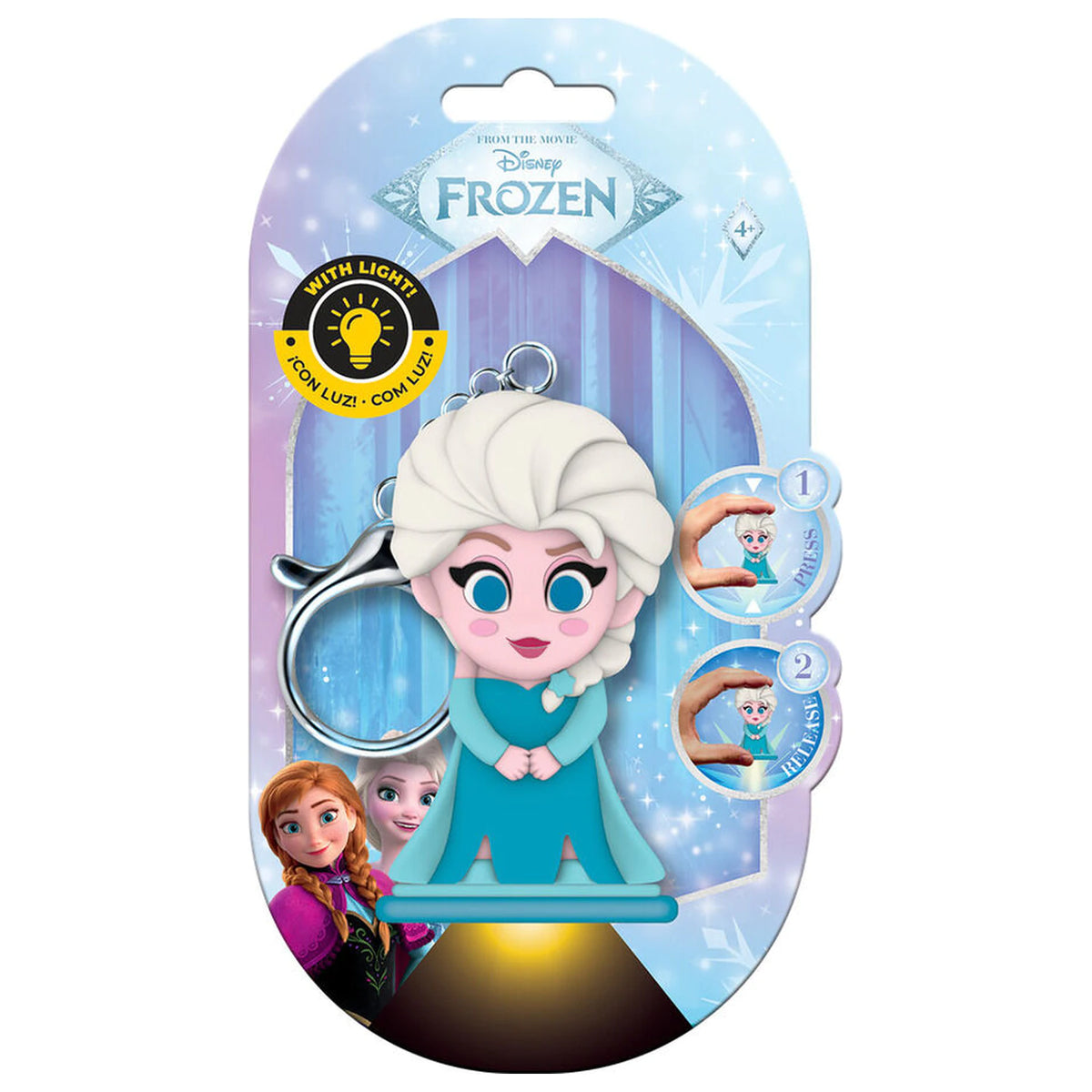 3D Elsa Figure keychain with LED Flashlight