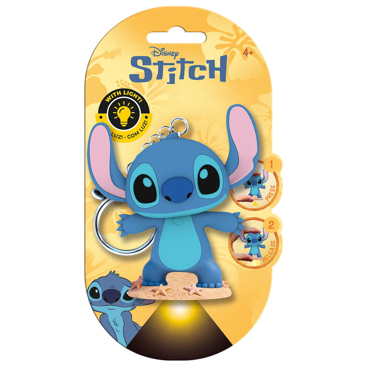 3D Stitch Figure keychain with LED Flashlight
