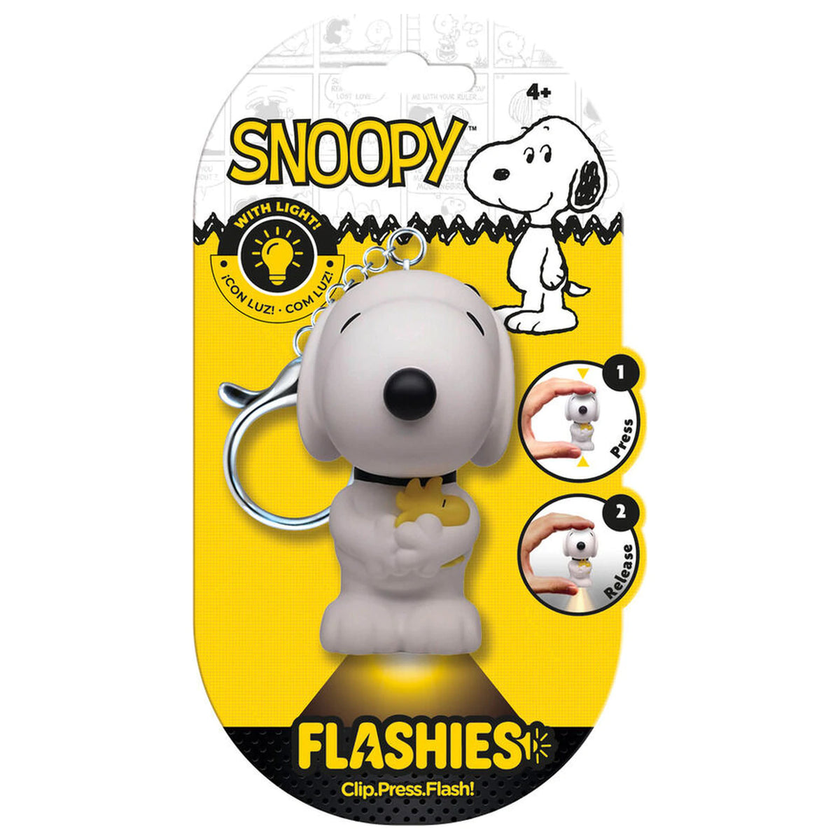3D Snoopy Figure keychain with LED Flashlight