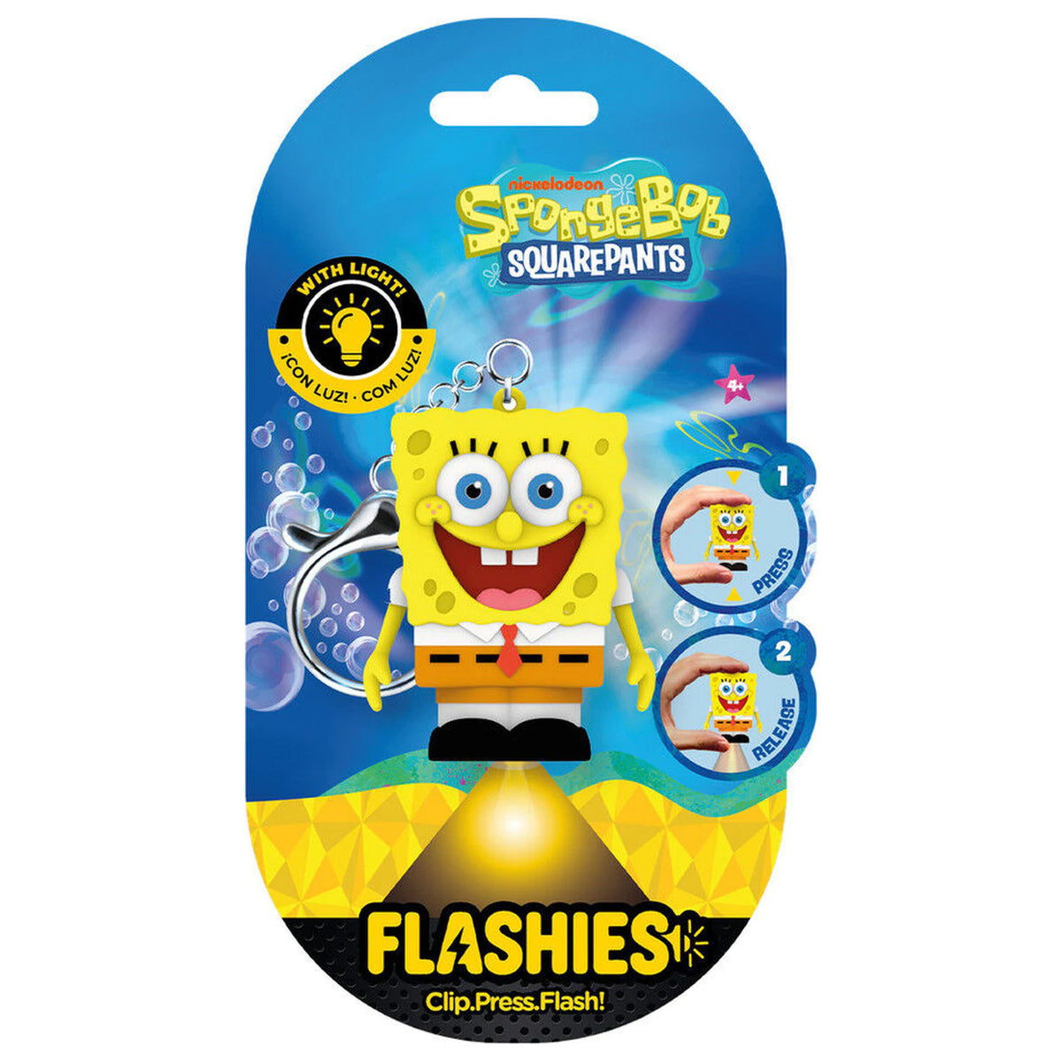 3D Spongebob Figure keychain with LED Flashlight