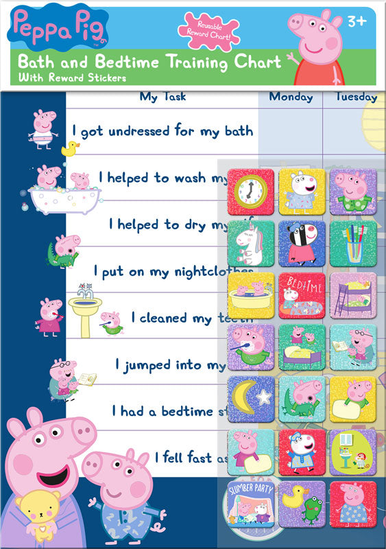 Peppa Pig Bed & Bathtime Reward Chart & Stickers