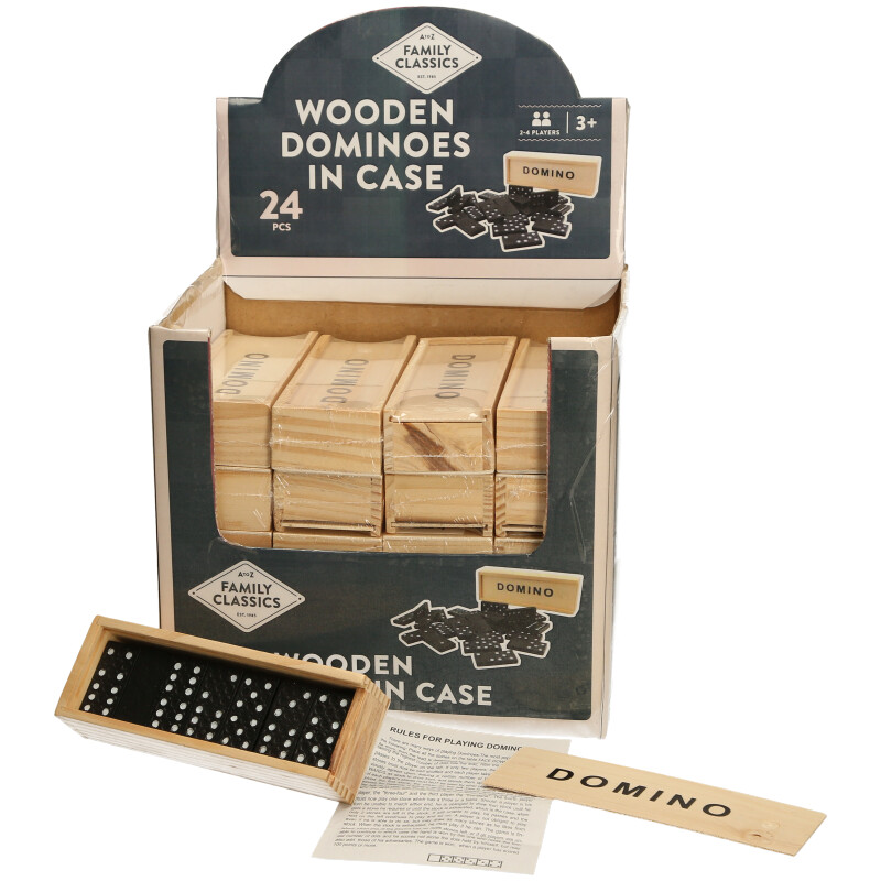 Wooden Dominoes in Case