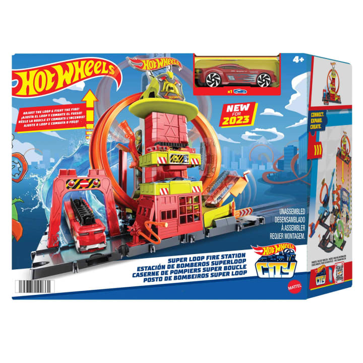 Hot wheels fire truck hot sale set