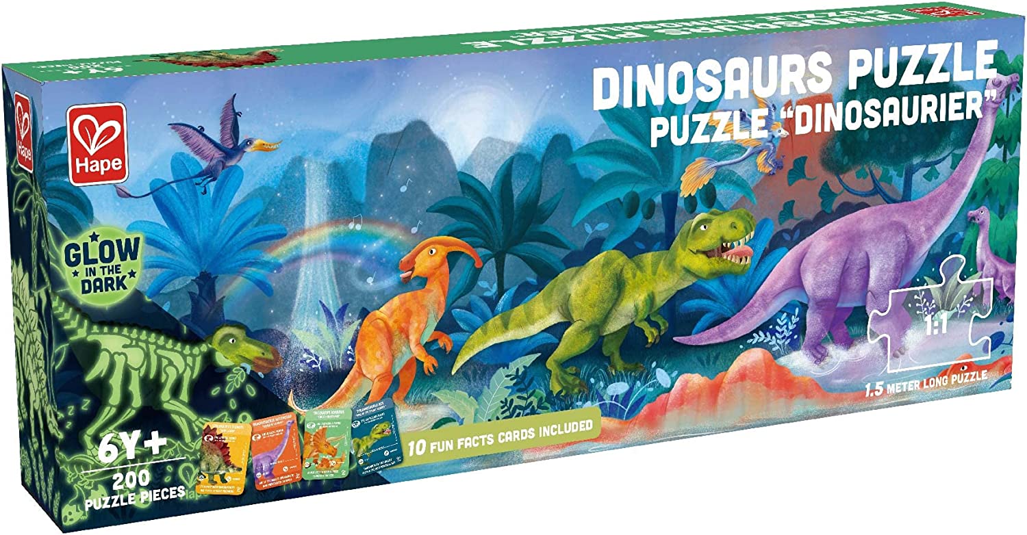Hape Glow in the Dark Dinosaur Jigsaw 200pce