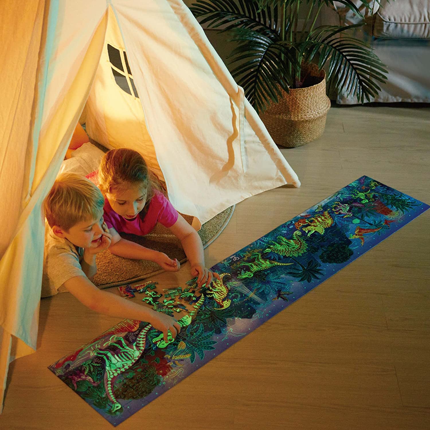 Hape Glow in the Dark Dinosaur Jigsaw 200pce