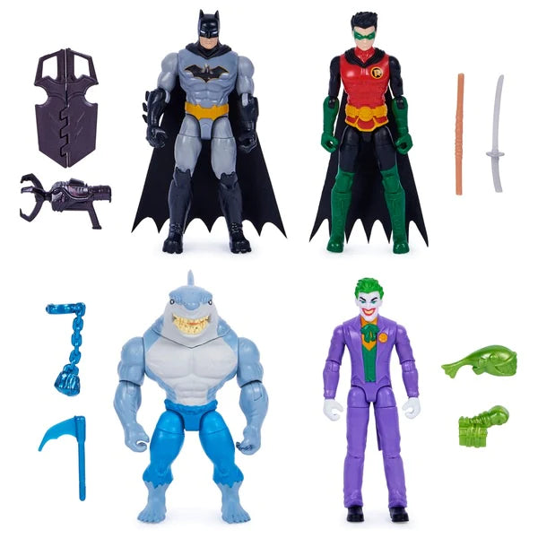 Batman & Robin V King Shark & The Joker 4Pk