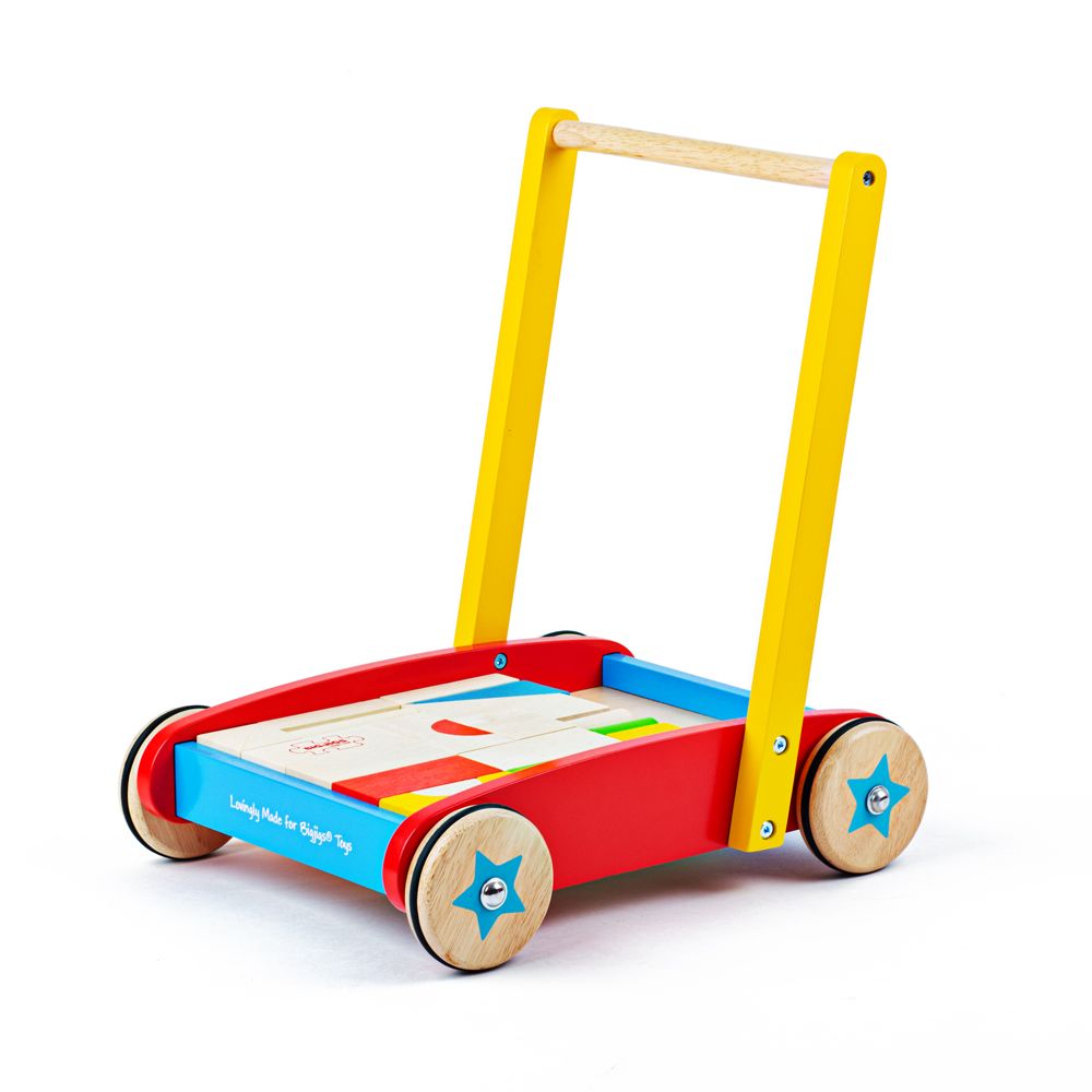 Wooden Baby Walker with Blocks