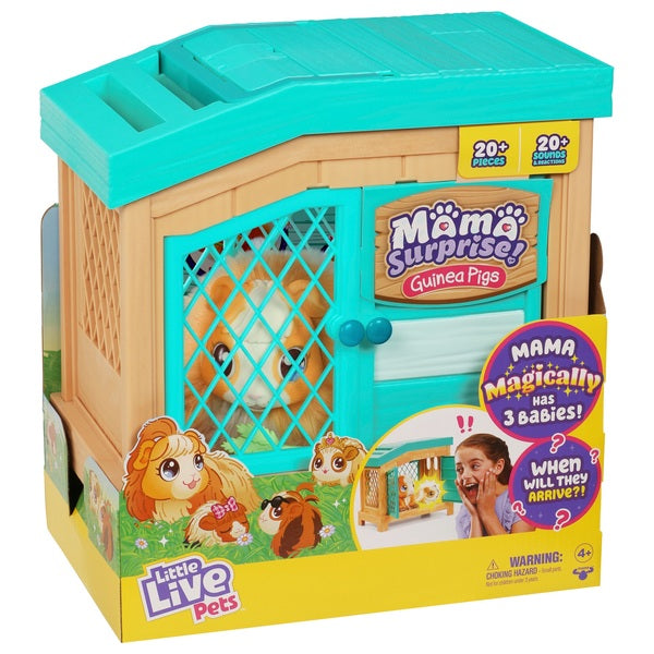 Little Live Pets Mama Surprise Interactive Mama Guinea Pig Hutch & 3 B