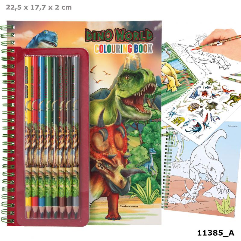 Dino World Colouring Book With Pencils