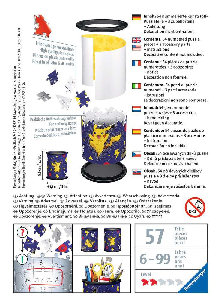 Ravensburger Pokemon Pencil Holder 54 piece 3D Jig