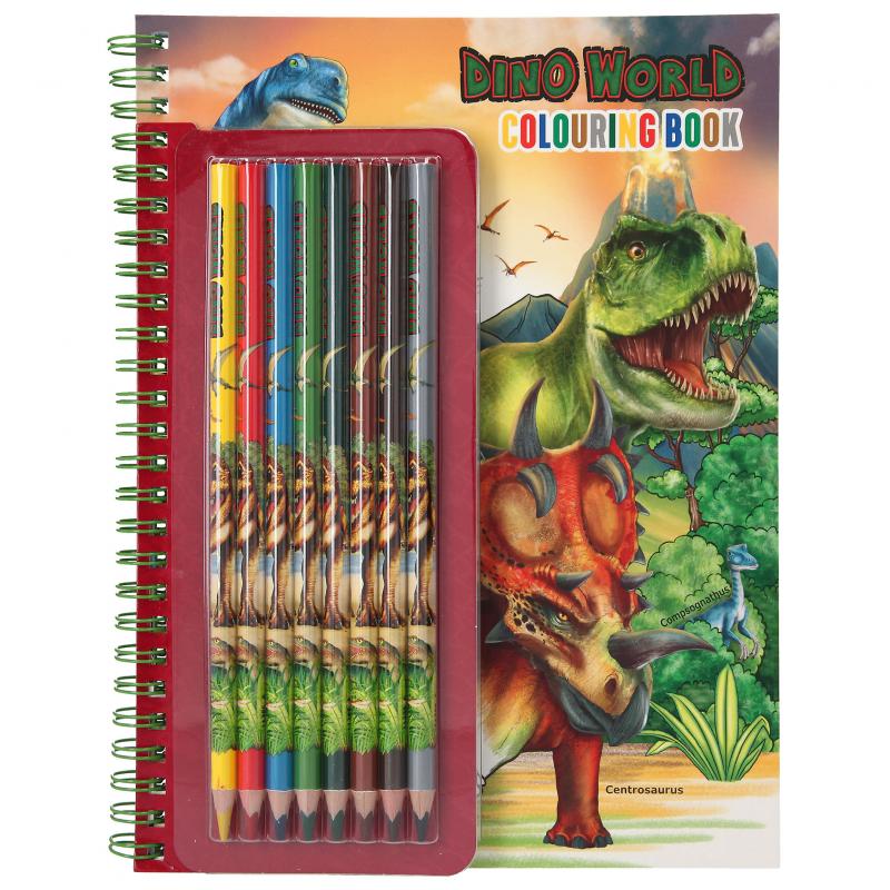 Dino World Colouring Book With Pencils