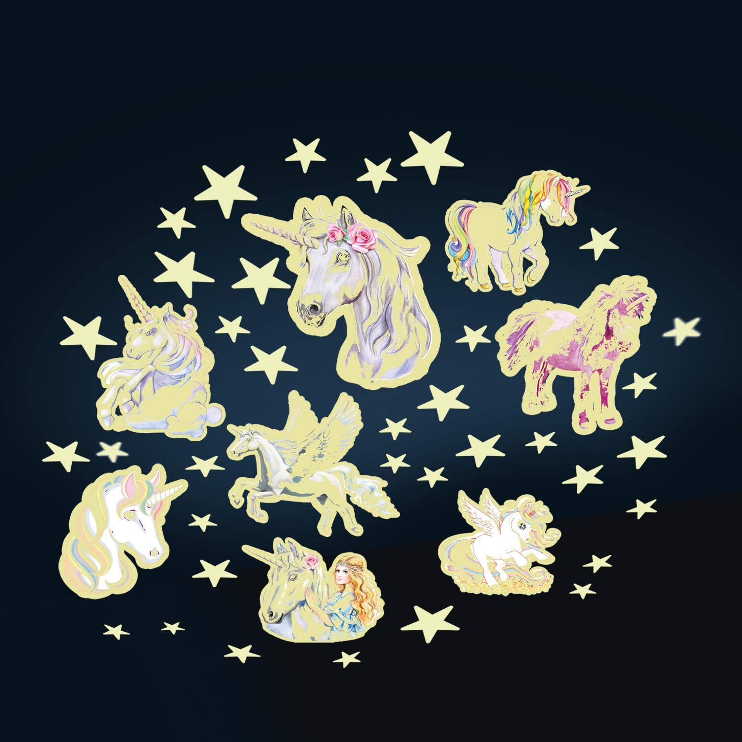 Glow Glitter Unicorns