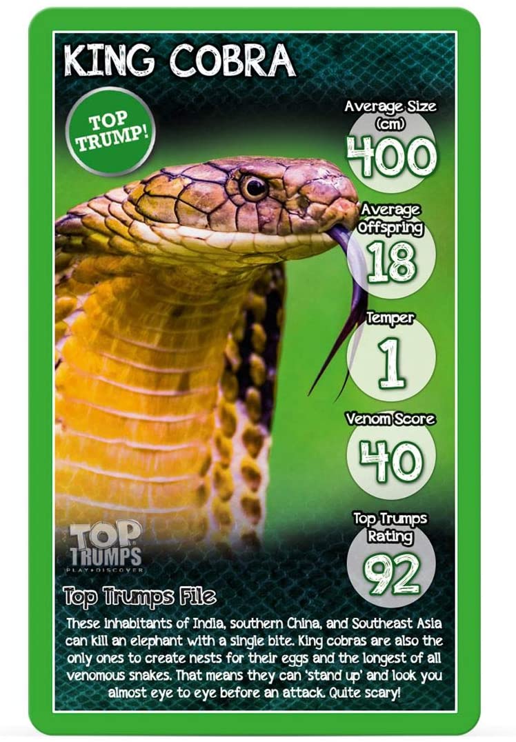 Top Trumps Snakes most Dangerous