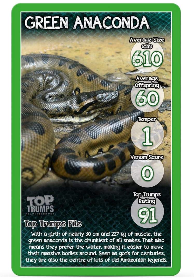 Top Trumps Snakes most Dangerous
