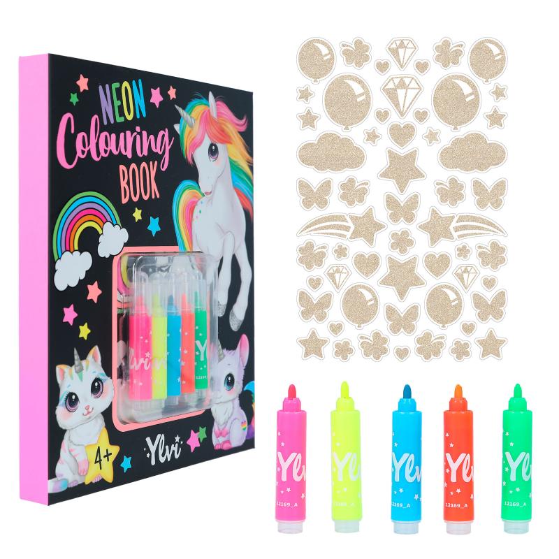 YLVI Neon Colouring Book