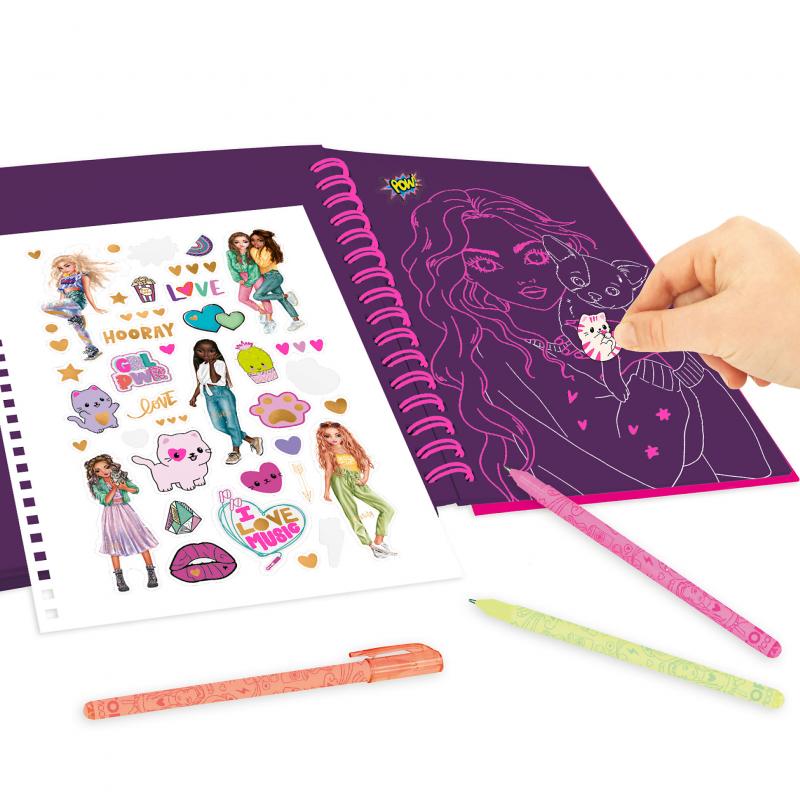 TOPModel Neon Doodle Book With Neon Pen Set