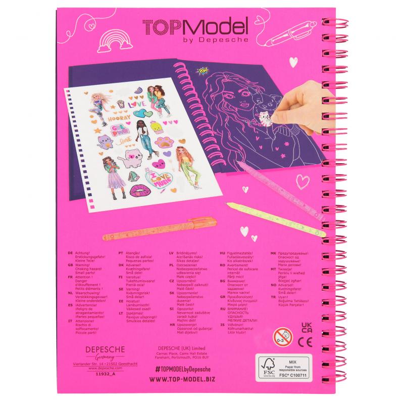 TOPModel Neon Doodle Book With Neon Pen Set