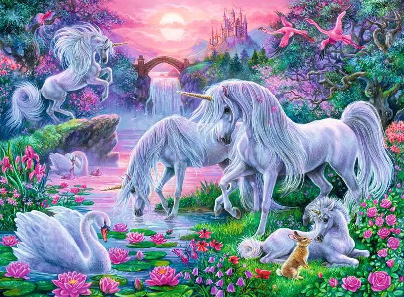 Unicorns in the Sunset Glow 150 Piece Jigsaw