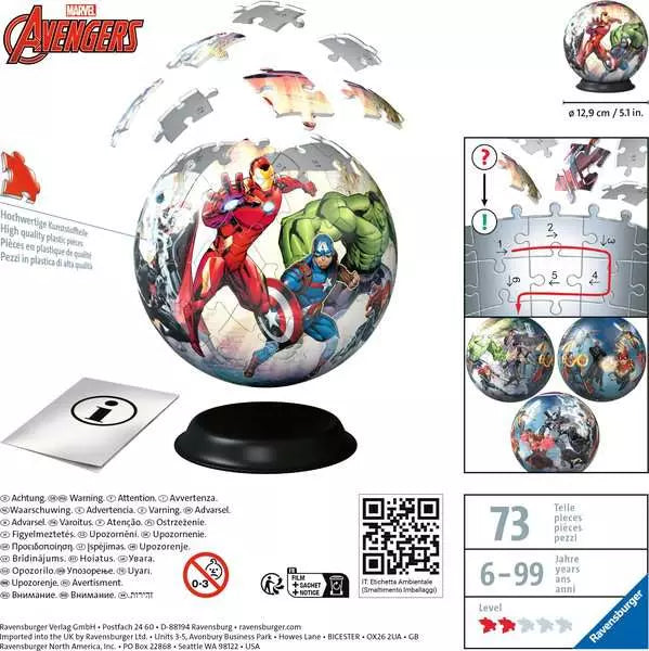 3D Marvel Avengers 72 piece Jigsaw