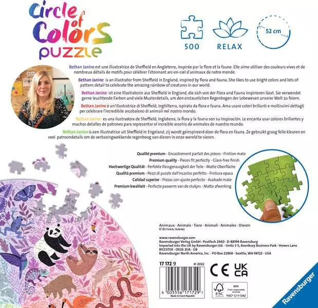 Circle of colors-Animals 500 Piece Jigsaw