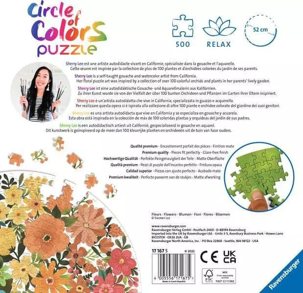 Circle of colors-Flowers 500 Piece Jigsaw