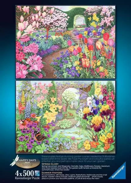 Happy Days Glorious Gardens 4x 500 Piece Jigsaw