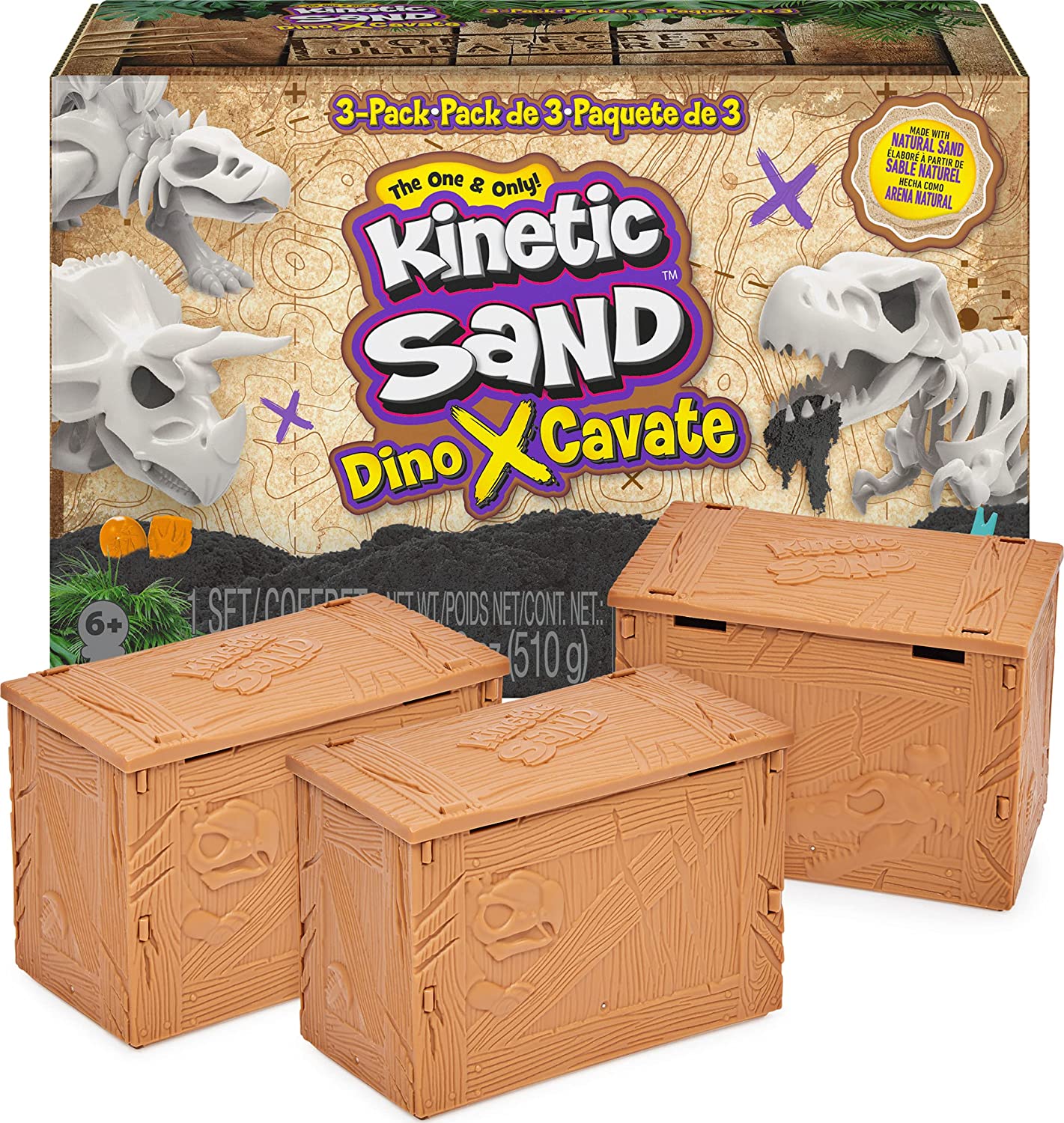 Kinetic Sand Dino XCavate 3 pack