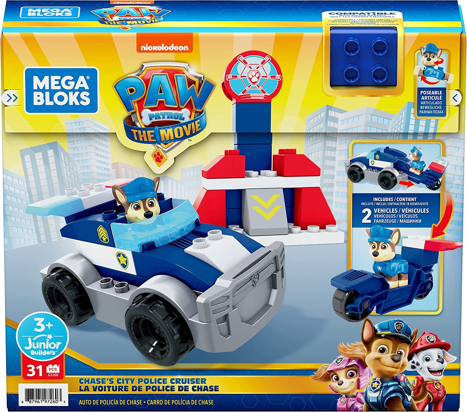 Mega Bloks PAW Patrol Chases City Police Cruiser