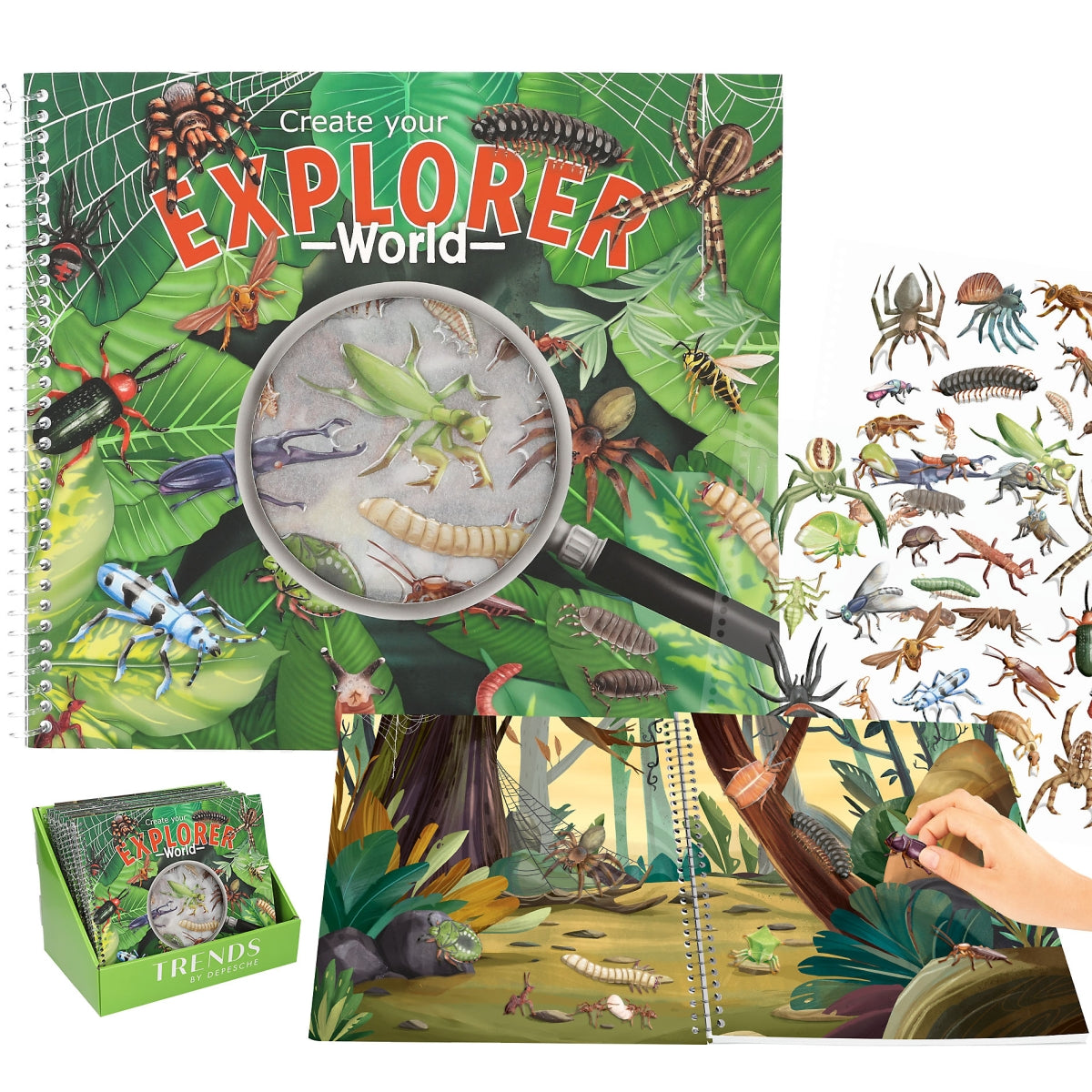 Stickerworld Explorer with embossed stickers