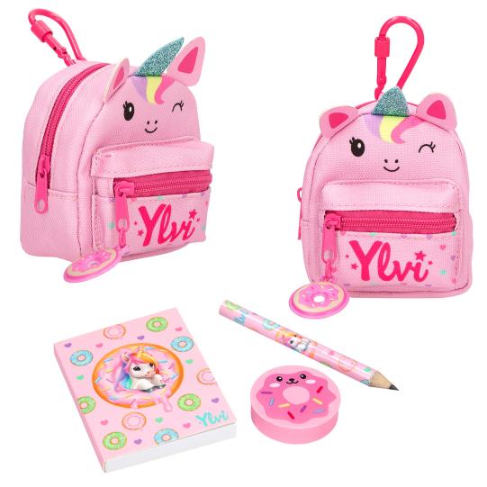 Ylvi Stationary Backpack Keychain - Unicorn